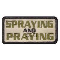 Rothco Spraying Praying Embroidered Patch with Hook and Loop Backing - Rectangle