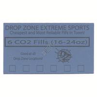 Drop Zone Extreme Sports CO2 Fill Card - 6 Fills - 16-24oz